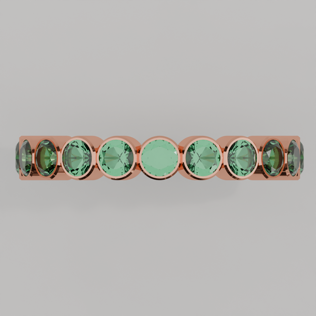 Churumbela Completa Esmeralda BEZEL - Birthstone Mayo - 3.0mm - Churumbela de Oro (10k, 14k, 18k) y Moissanitas