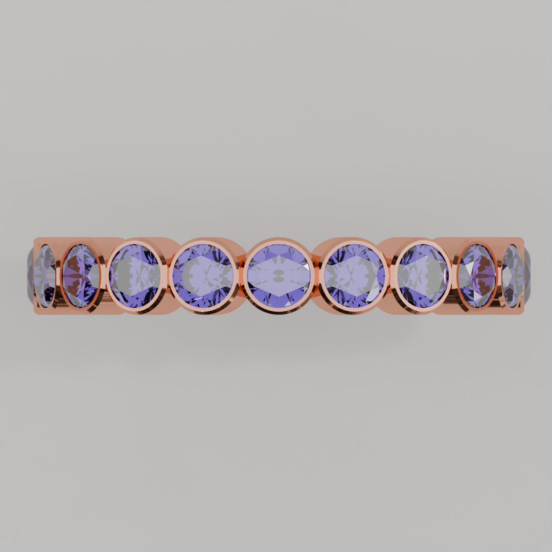 Churumbela Completa Alejandrita BEZEL- Birthstone Junio -3.0mm - Churumbela de Oro (10k, 14k, 18k) y Moissanitas
