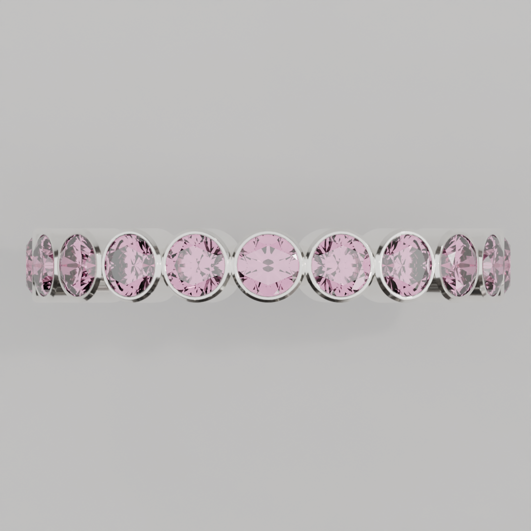 Churumbela Completa Turmalina Rosa BEZEL- Birthstone Octubre - 3.0mm