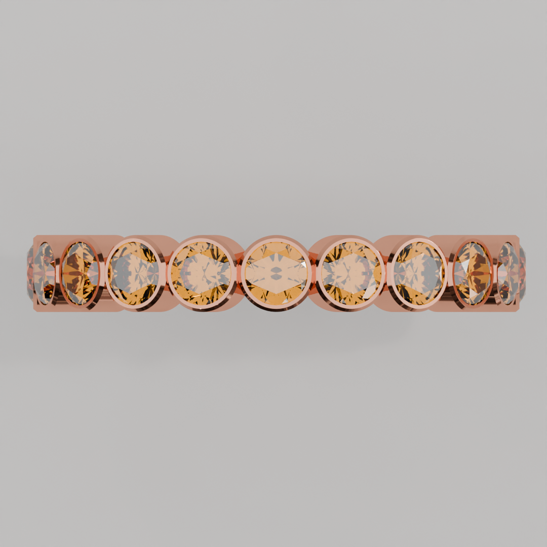 Churumbela Completa Citrino BEZEL- Birthstone Noviembre -3.0.mm - Churumbela de Oro (10k, 14k, 18k) y Moissanitas