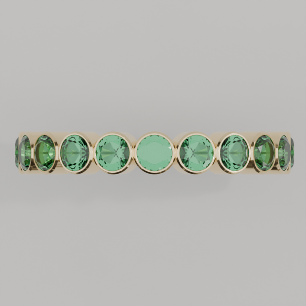 Churumbela Completa Esmeralda BEZEL - Birthstone Mayo - 3.0mm - Churumbela de Oro (10k, 14k, 18k) y Moissanitas