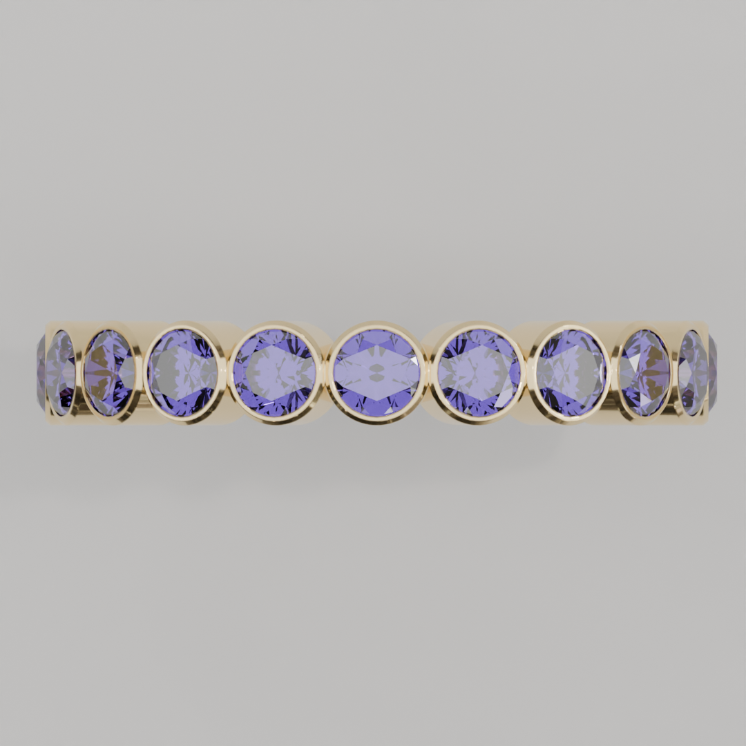 Churumbela Completa Alejandrita BEZEL- Birthstone Junio -3.0mm - Churumbela de Oro (10k, 14k, 18k) y Moissanitas