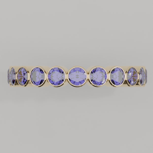 Churumbela Completa Alejandrita BEZEL- Birthstone Junio -3.0mm - Churumbela de Oro (10k, 14k, 18k) y Moissanitas