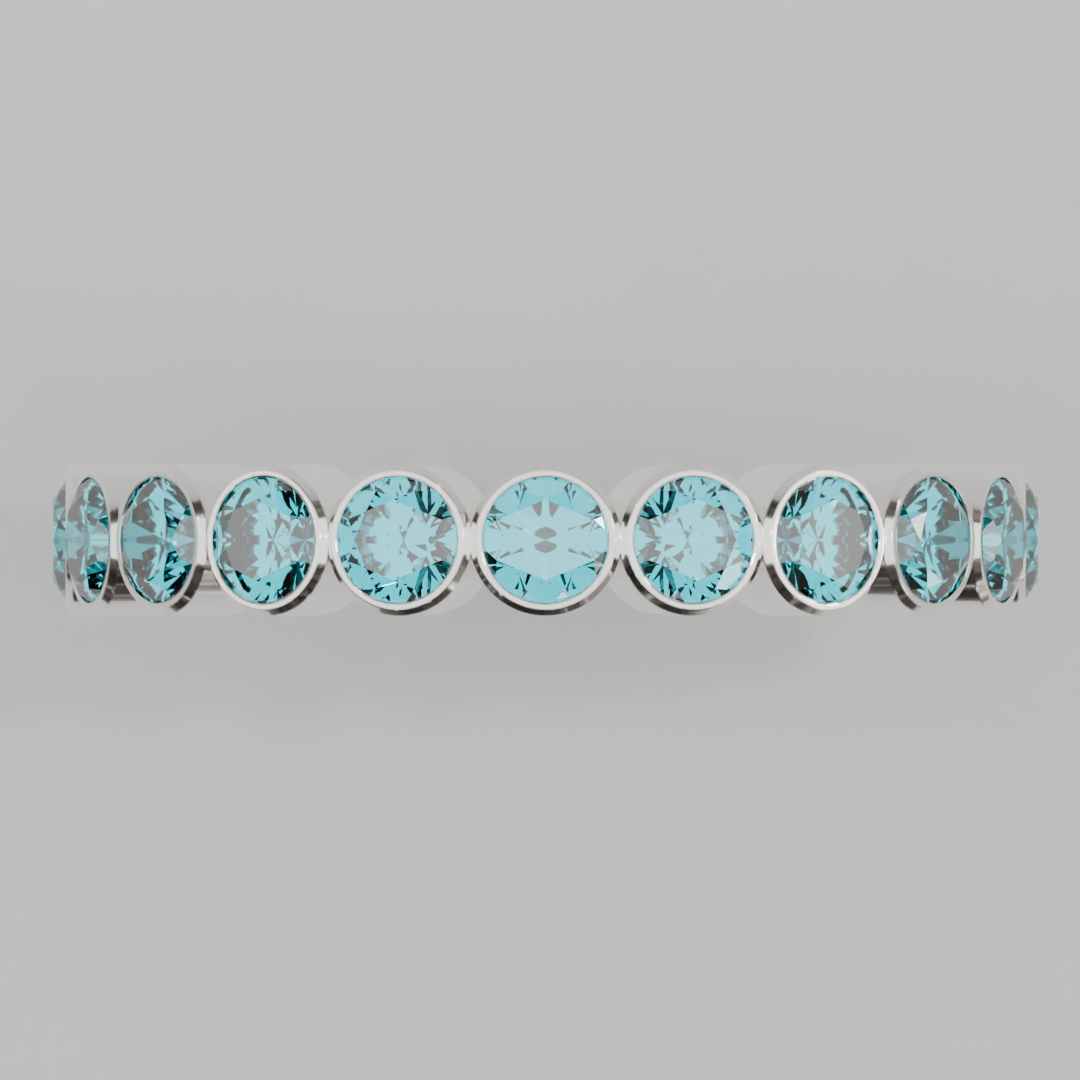 Churumbela Completa Agua Marina BEZEL - Birthstone Marzo -3.0mm