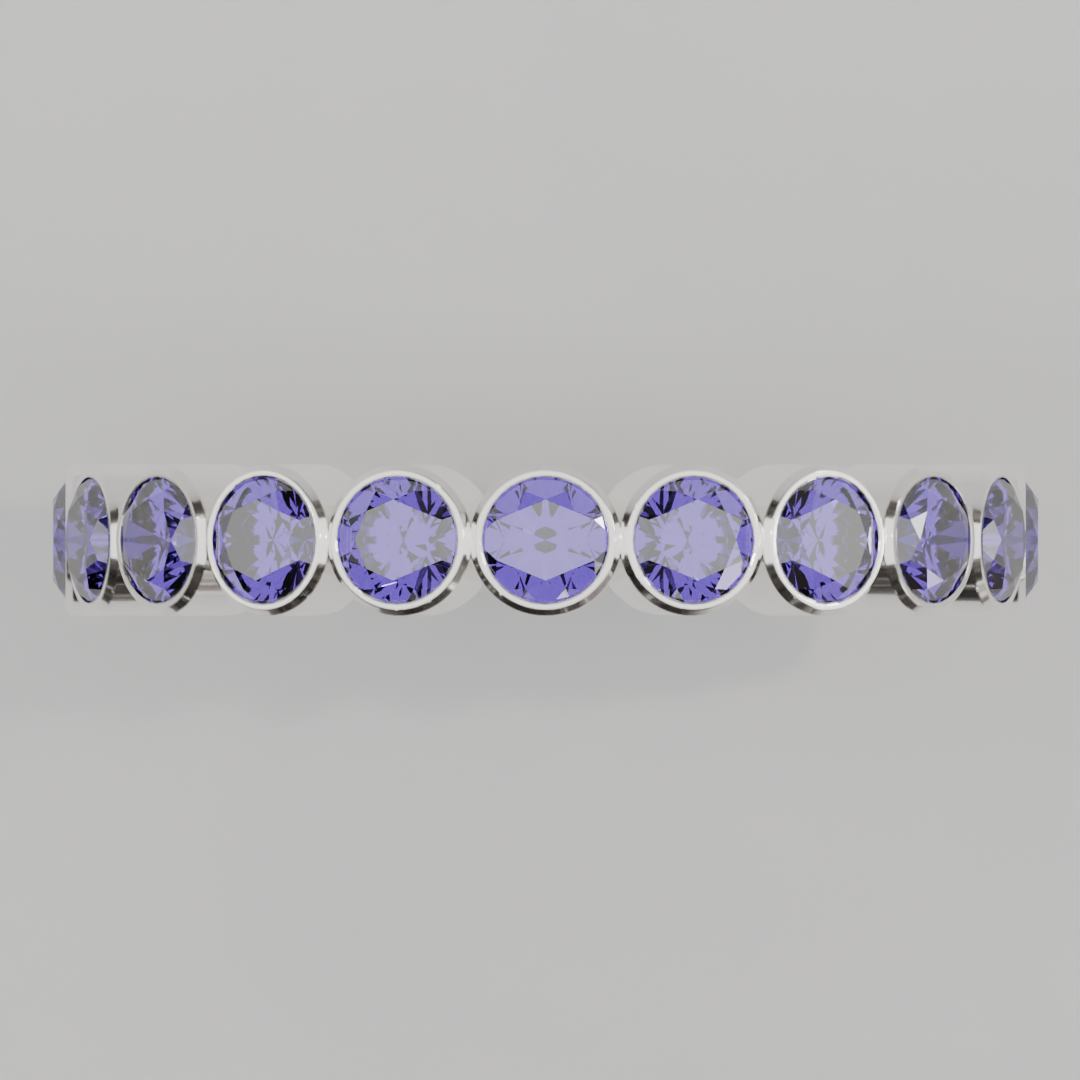 Churumbela Completa Alejandrita BEZEL- Birthstone Junio -3.0mm - Churumbela de Oro (10k, 14k, 18k) y Moissanitas