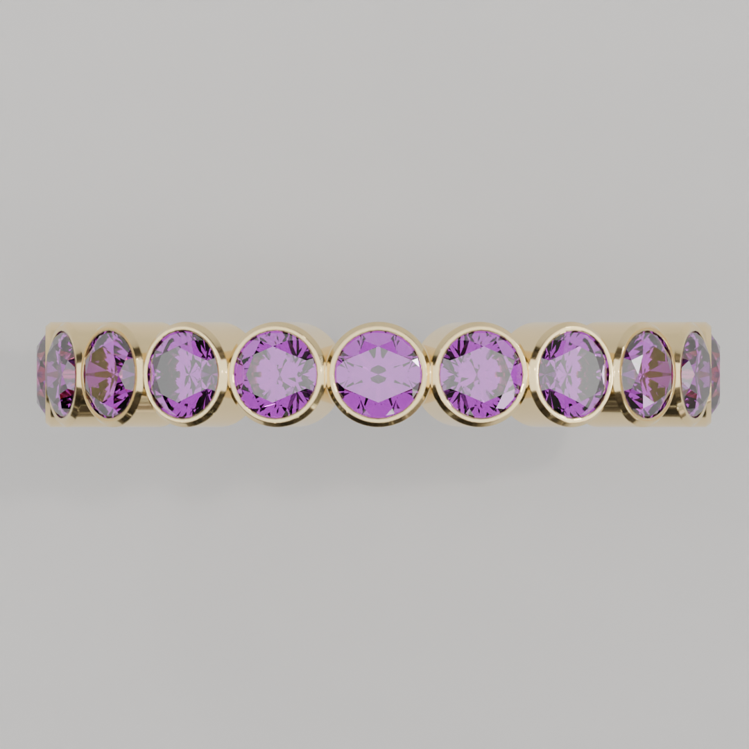 Churumbela Completa Amatista BEZEL - Birthstone Febrero -3.0.mm — joyería hecha a mano por Zafira MX (foto 3)