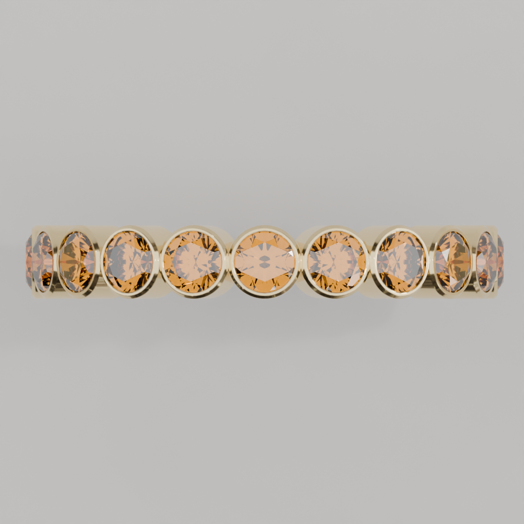 Churumbela Completa Citrino BEZEL- Birthstone Noviembre -3.0.mm - Churumbela de Oro (10k, 14k, 18k) y Moissanitas