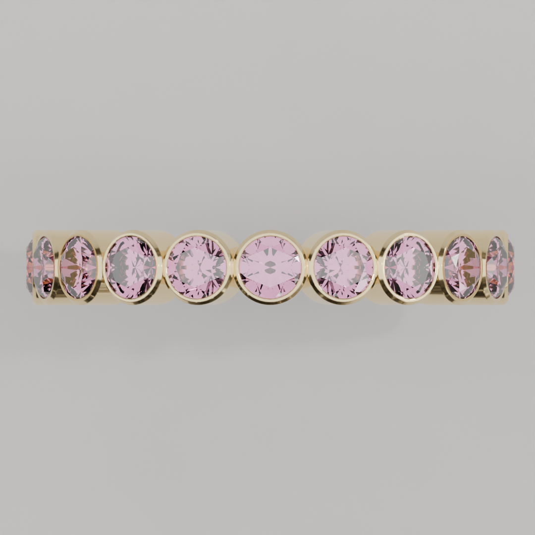 Churumbela Completa Turmalina Rosa BEZEL- Birthstone Octubre - 3.0mm