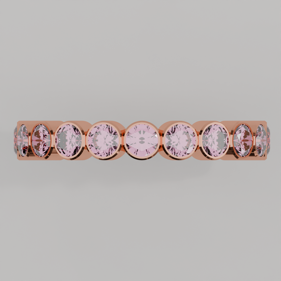 Churumbela Completa Turmalina Rosa BEZEL- Birthstone Octubre - 3.0mm