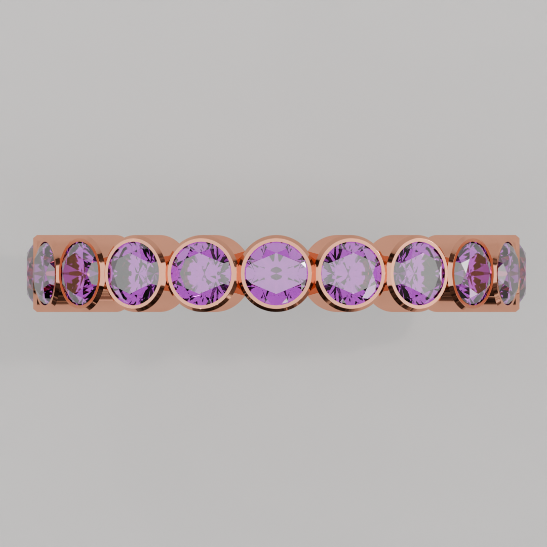 Churumbela Completa Amatista BEZEL - Birthstone Febrero -3.0.mm — joyería hecha a mano por Zafira MX (foto 8)
