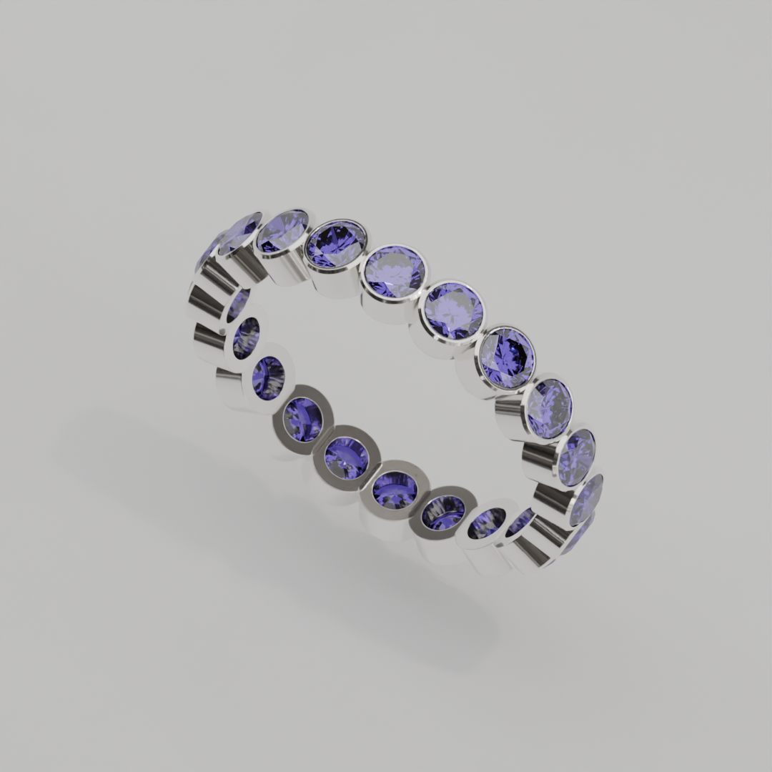 Churumbela Completa Alejandrita BEZEL- Birthstone Junio -3.0mm - Churumbela de Oro (10k, 14k, 18k) y Moissanitas