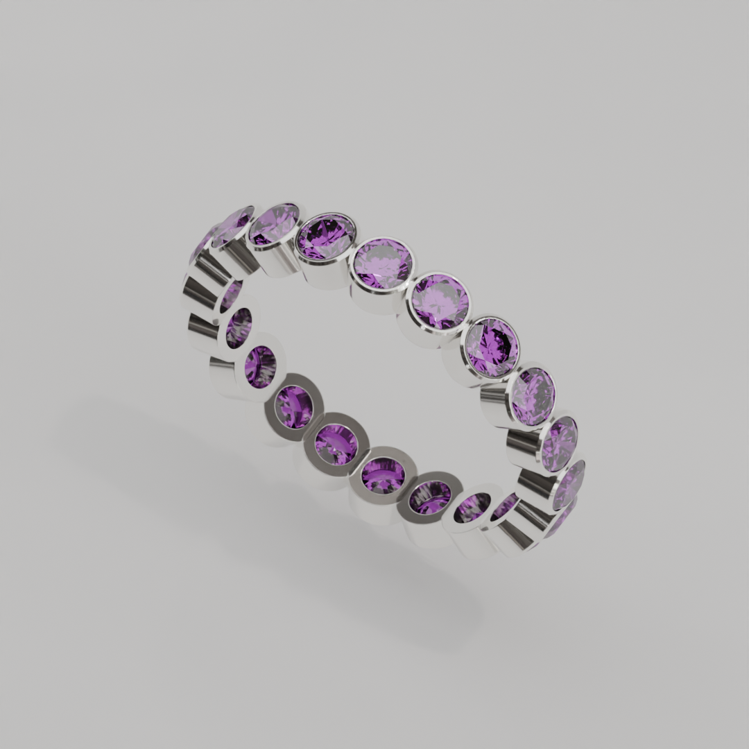 Churumbela Completa Amatista BEZEL - Birthstone Febrero -3.0.mm — joyería hecha a mano por Zafira MX (foto 6)
