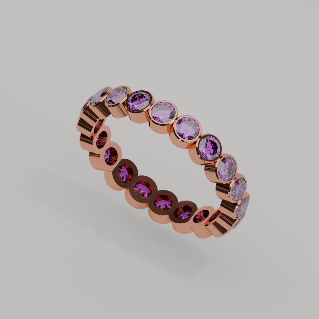 Churumbela Completa Amatista BEZEL - Birthstone Febrero -3.0.mm — joyería hecha a mano por Zafira MX (foto 9)
