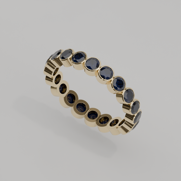 Churumbela Completa Zafiro BEZEL - Birthstone Septiembre -3.0mm - Churumbela de Oro (10k, 14k, 18k) y Moissanitas