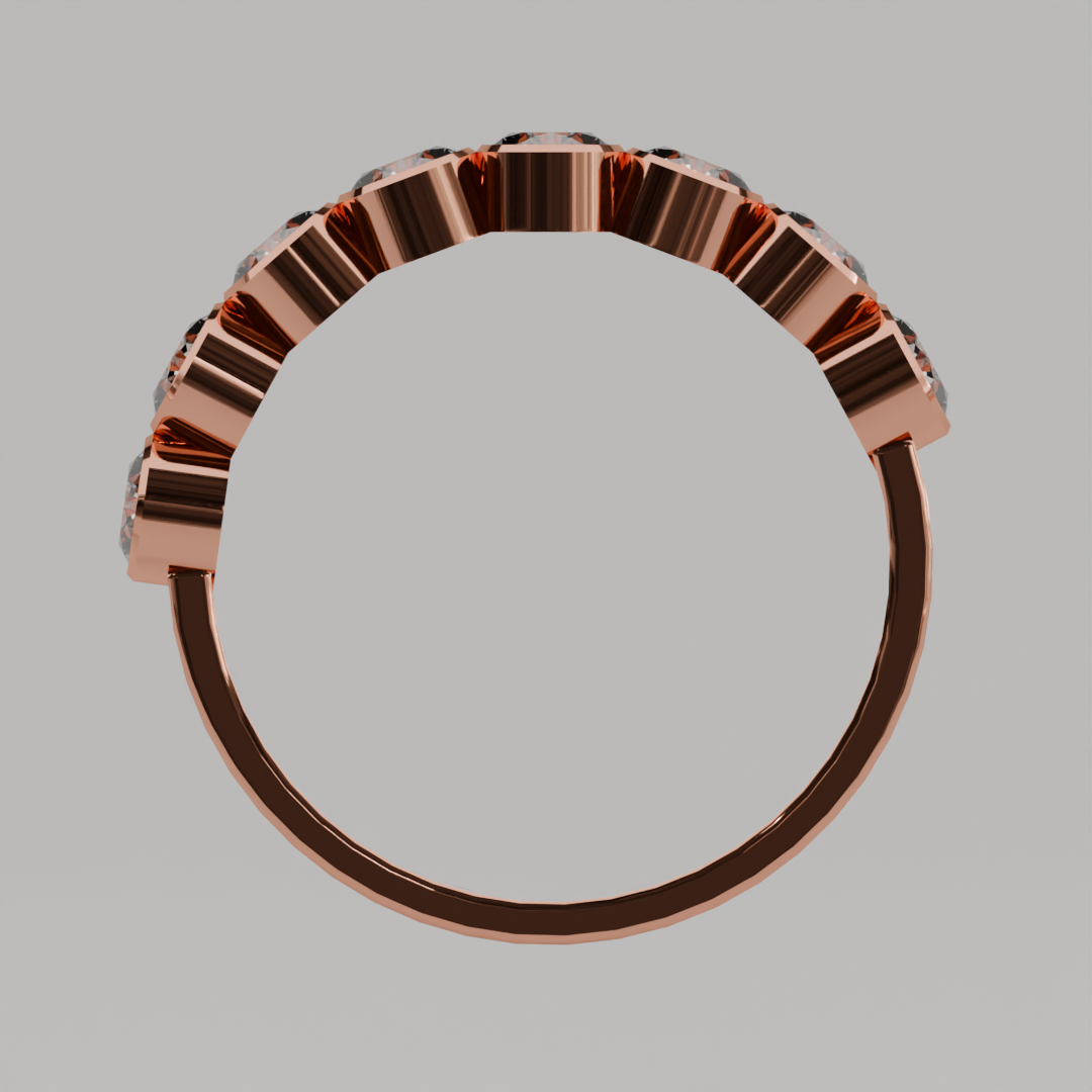 Media Churumbela BEZEL de 3.5mm Moissanita - Abril - Churumbela de Oro (10k, 14k, 18k) y Moissanitas
