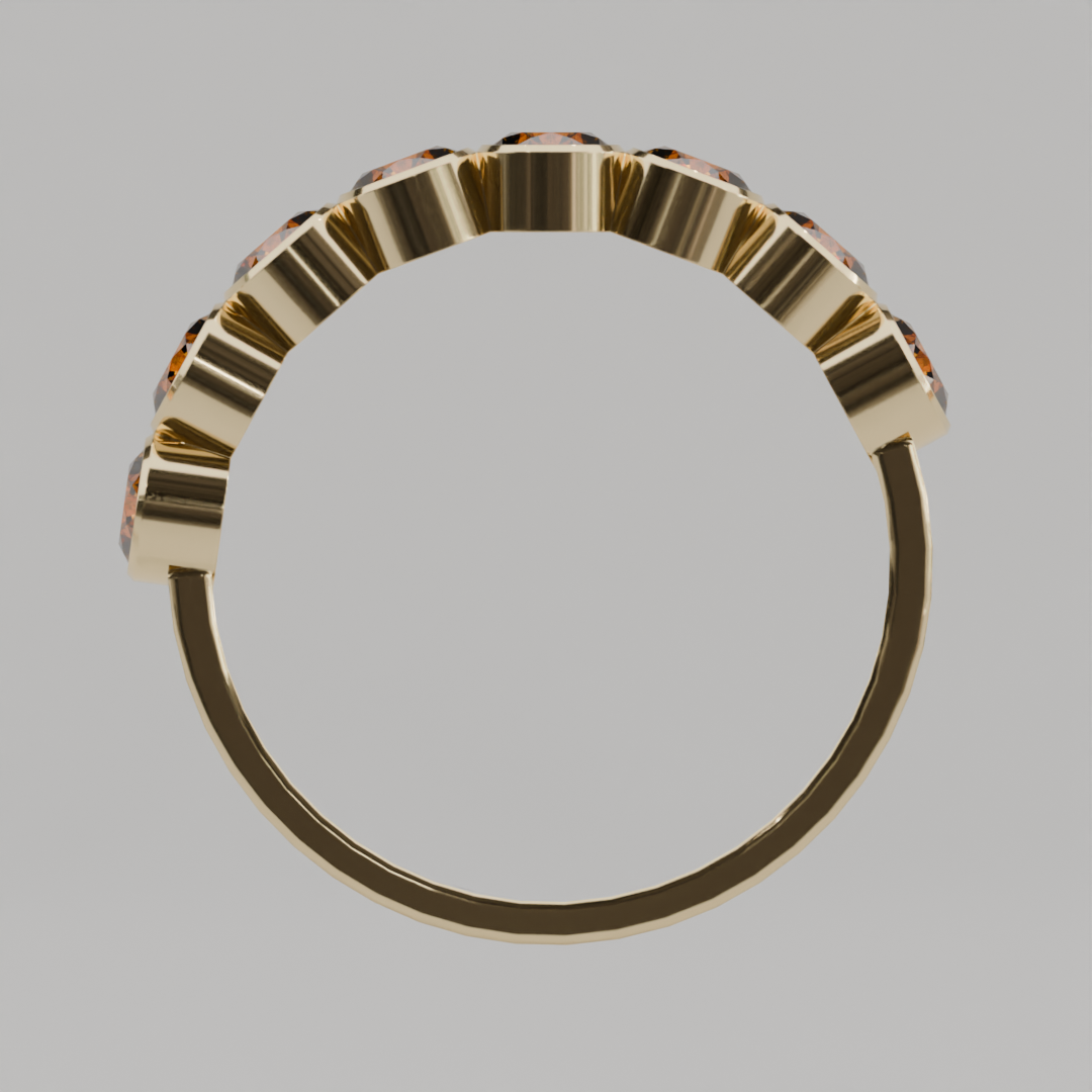 Media Churumbela Citrino BEZEL - Birthstone Noviembre -3.5mm - Churumbela de Oro (10k, 14k, 18k) y Moissanitas