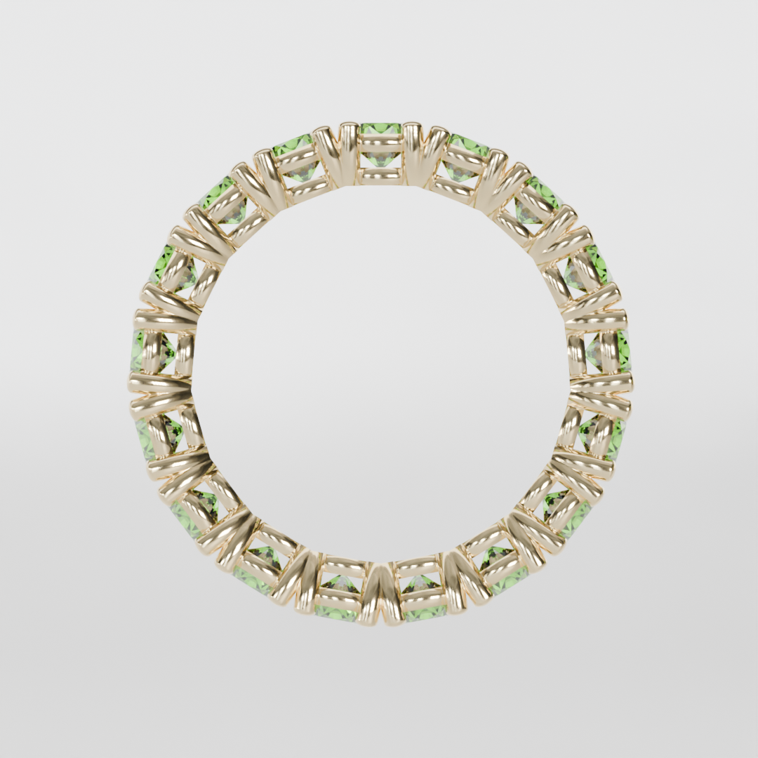 Anillo Churumbela Completa Peridoto Birthstone Agosto Claw (3.5mm) - Joyería Fina en Oro Sólido (10k, 14k, 18k) o Plata 0.925 — joyería hecha a mano por Zafira MX (foto 3)