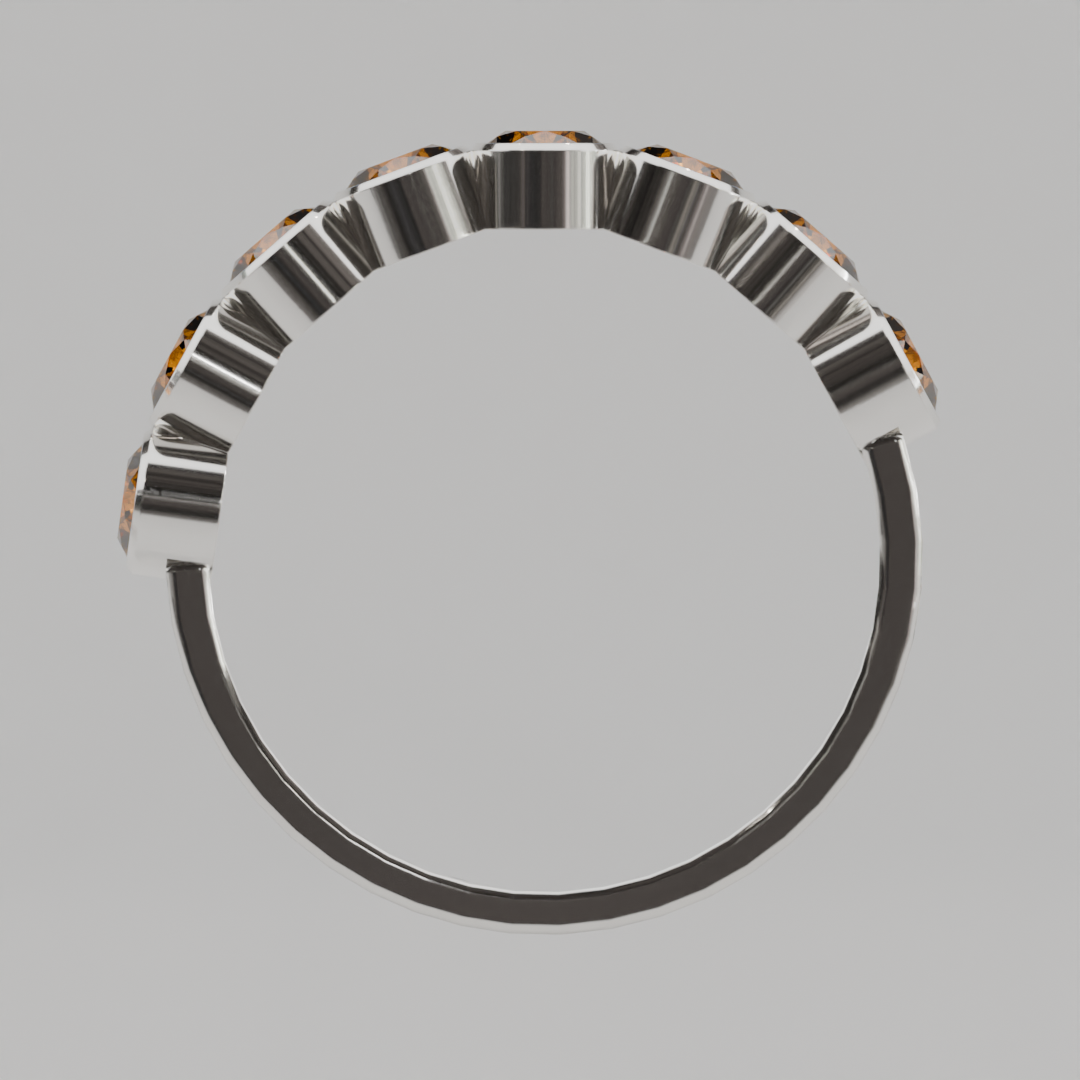 Media Churumbela Citrino BEZEL - Birthstone Noviembre -3.5mm - Churumbela de Oro (10k, 14k, 18k) y Moissanitas