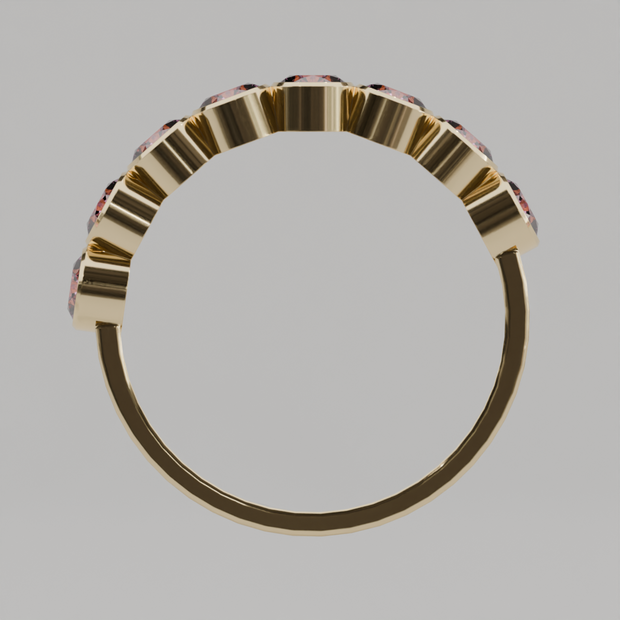 Media Churumbela Turmalina Rosa BEZEL- Birthstone Octubre - 3.5mm - Churumbela de Oro (10k, 14k, 18k) y Moissanitas