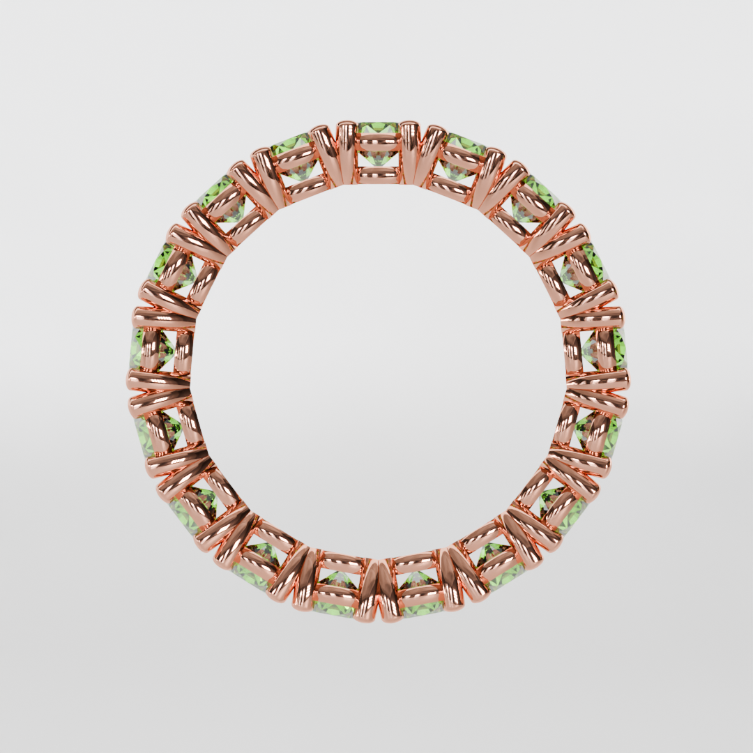 Anillo Churumbela Completa Peridoto Birthstone Agosto Claw (3.5mm) - Joyería Fina en Oro Sólido (10k, 14k, 18k) o Plata 0.925 — joyería hecha a mano por Zafira MX (foto 7)