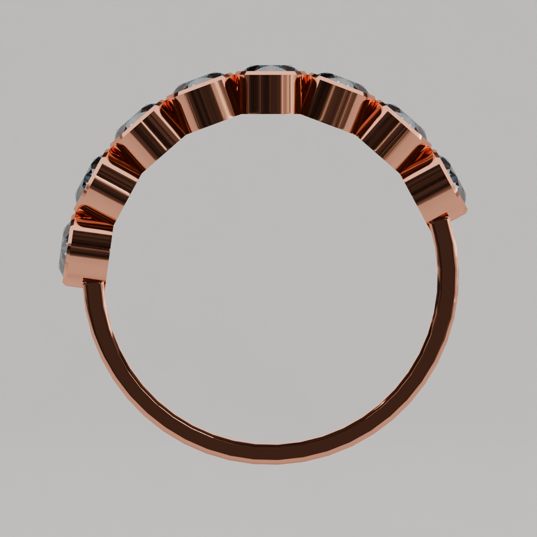 Media Churumbela Topacio Azul BEZEL- Birthstone Diciembre -3.5mm - Churumbela de Oro (10k, 14k, 18k) y Moissanitas