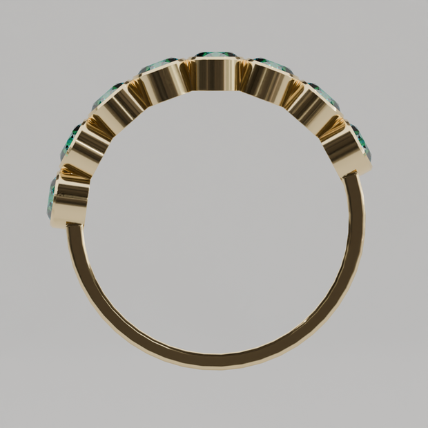 Media Churumbela Agua Marina BEZEL - Birthstone Marzo - 3.5mm