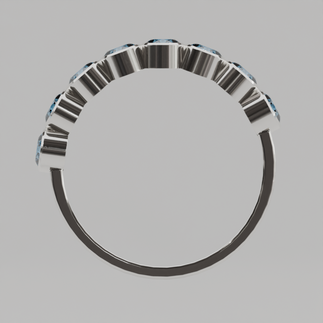 Media Churumbela Topacio Azul BEZEL- Birthstone Diciembre -3.5mm - Churumbela de Oro (10k, 14k, 18k) y Moissanitas