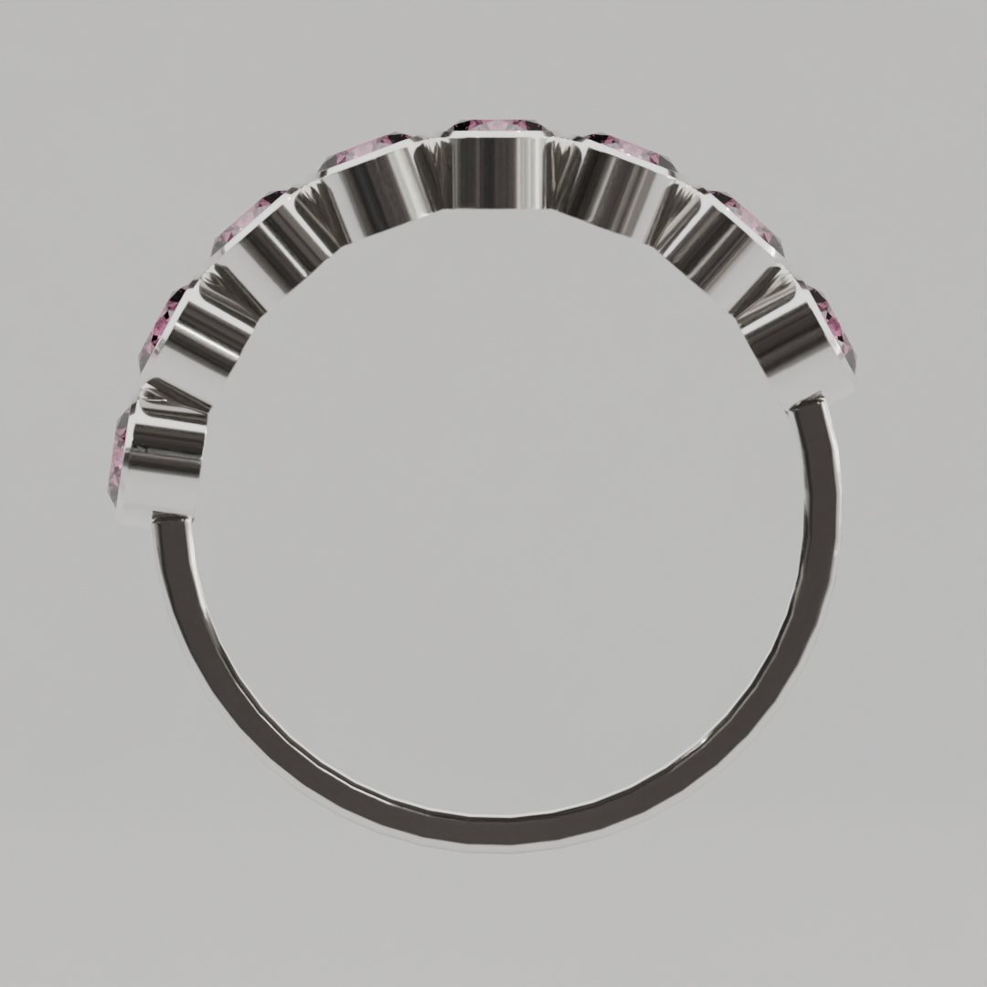 Media Churumbela Turmalina Rosa BEZEL- Birthstone Octubre - 3.5mm - Churumbela de Oro (10k, 14k, 18k) y Moissanitas