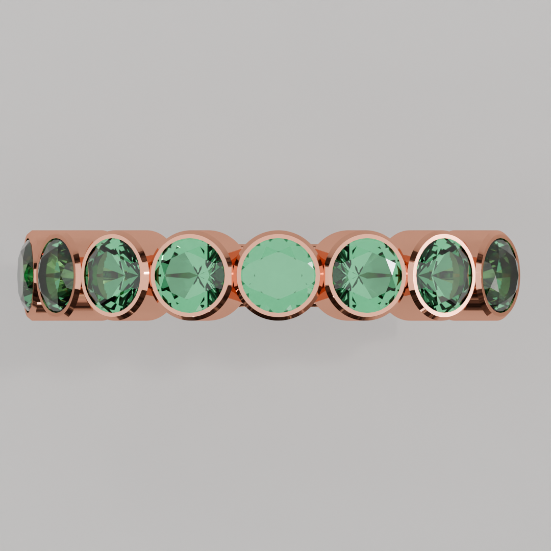 Media Churumbela Esmeralda BEZEL - Birthstone Mayo - 3.5mm - Churumbela de Oro (10k, 14k, 18k) y Moissanitas — joyería hecha a mano por Zafira MX (foto 8)