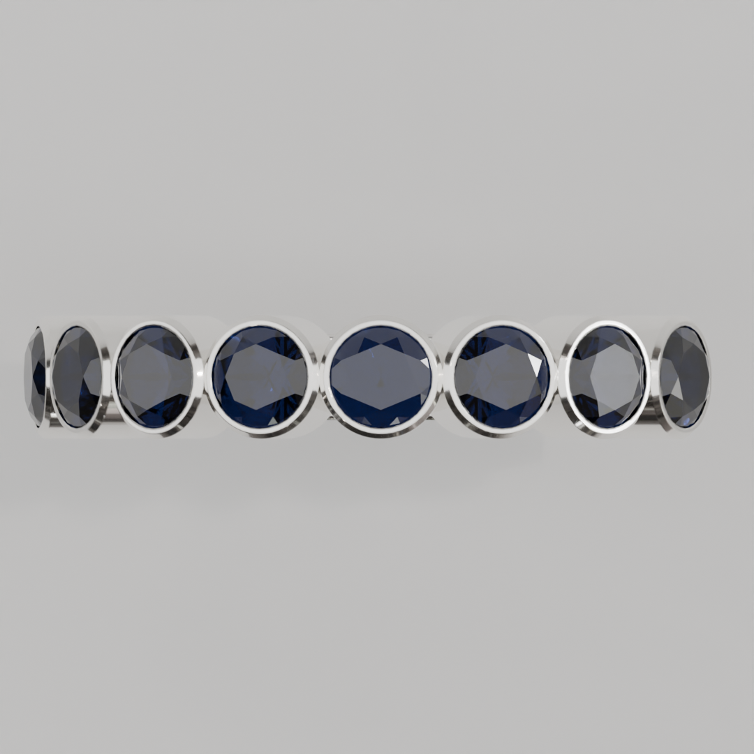 Media Churumbela Zafiro BEZEL - Birthstone Septiembre - 3.5mm - Churumbela de Oro (10k, 14k, 18k) y Moissanitas