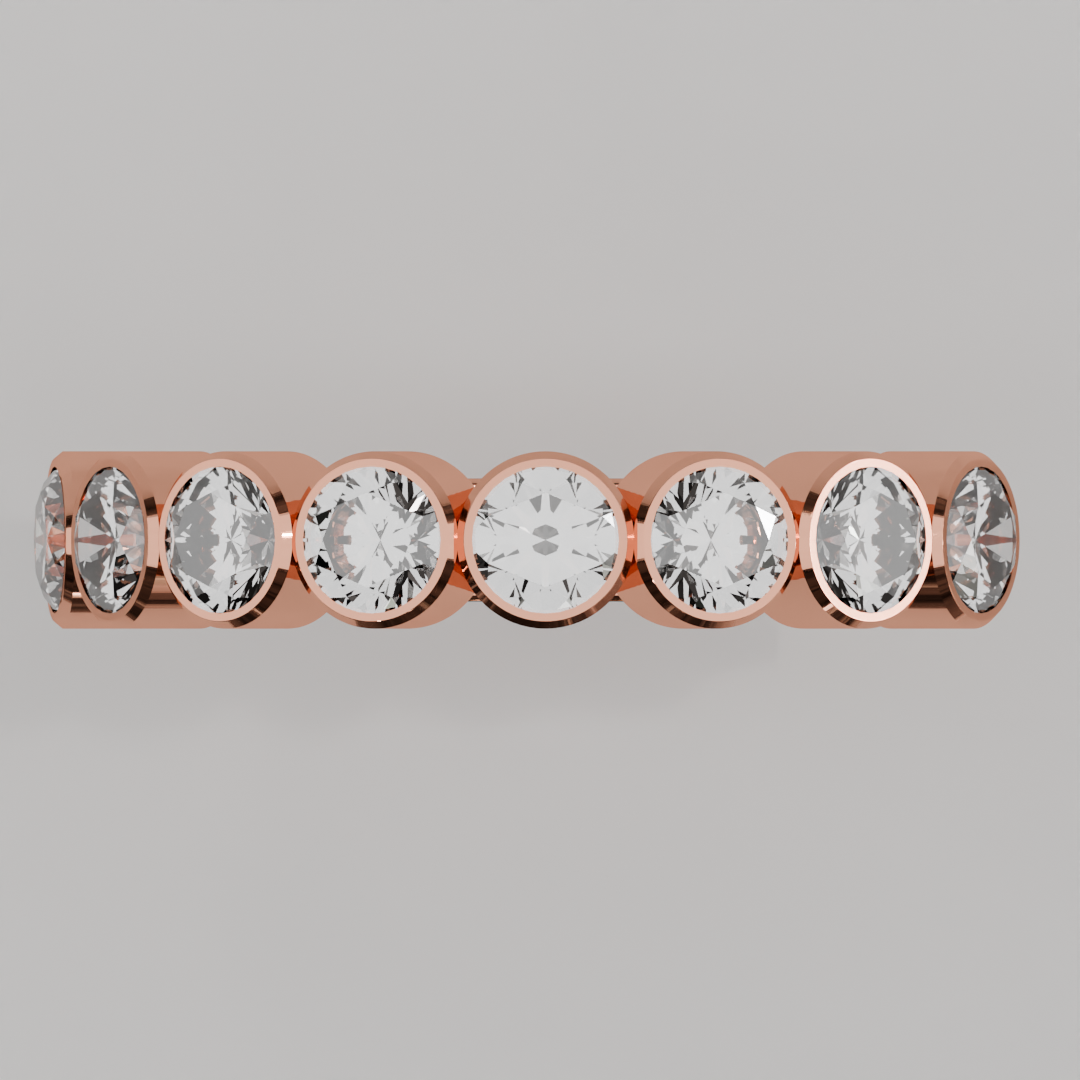 Media Churumbela BEZEL de 3.5mm Moissanita - Abril - Churumbela de Oro (10k, 14k, 18k) y Moissanitas