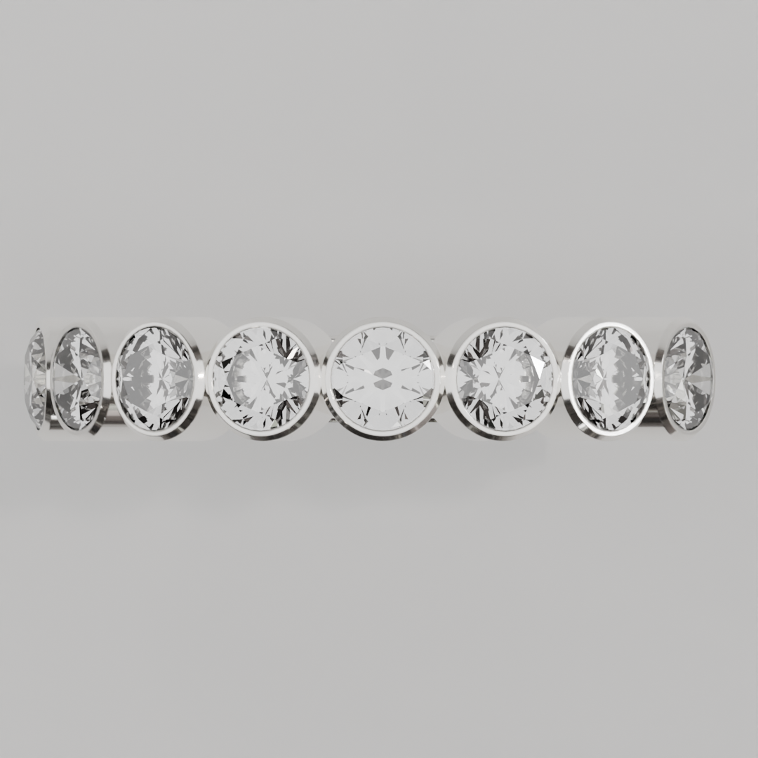 Media Churumbela BEZEL de 3.5mm Diamante Labgrown- Abril - Churumbela de Oro (10k, 14k, 18k) y Moissanitas