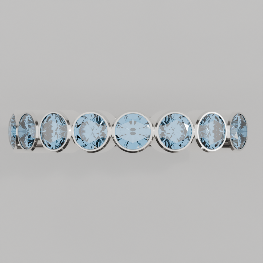 Media Churumbela Topacio Azul BEZEL- Birthstone Diciembre -3.5mm