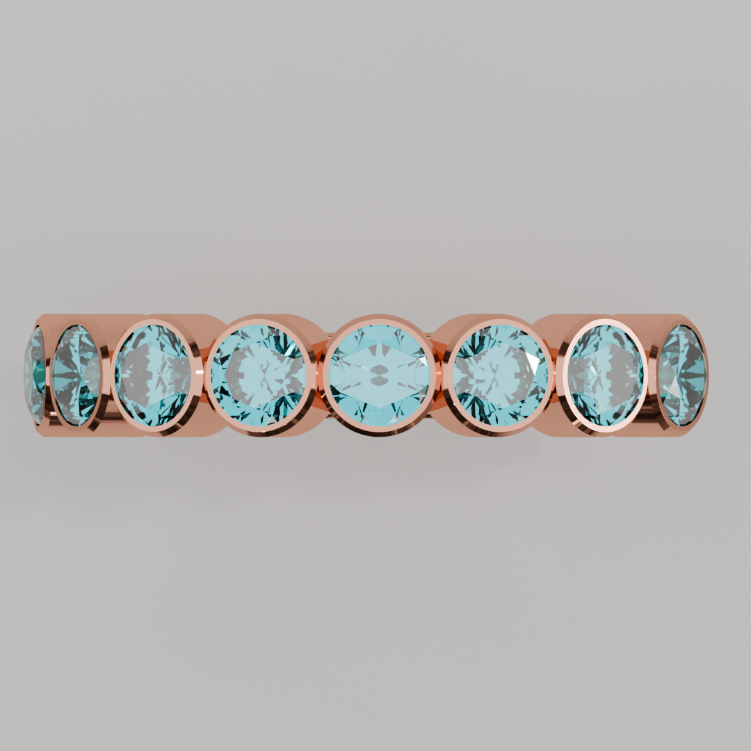 Media Churumbela Agua Marina BEZEL - Birthstone Marzo - 3.5mm — joyería hecha a mano por Zafira MX (foto 8)