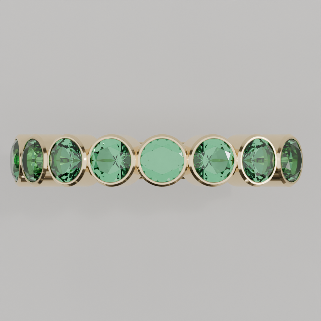 Media Churumbela Esmeralda BEZEL - Birthstone Mayo - 3.5mm - Churumbela de Oro (10k, 14k, 18k) y Moissanitas — joyería hecha a mano por Zafira MX (foto 3)