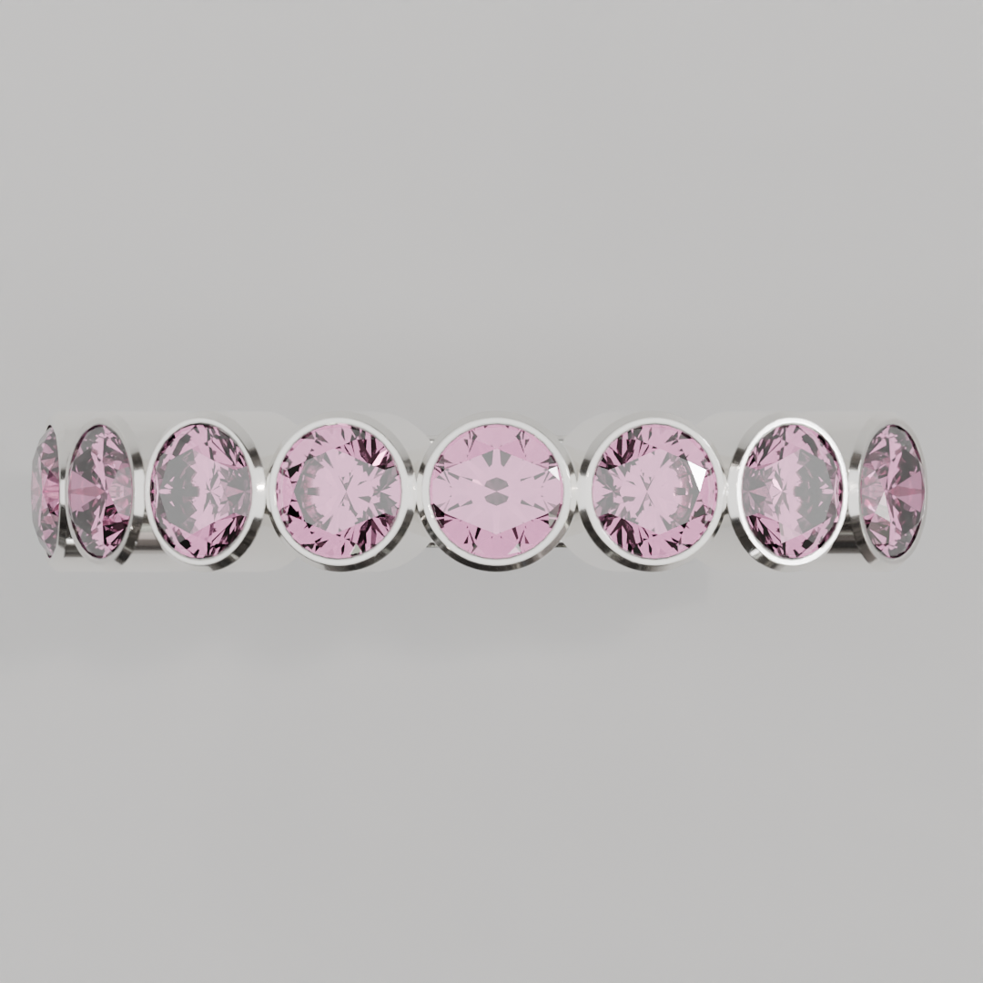 Media Churumbela Turmalina Rosa BEZEL- Birthstone Octubre - 3.5mm