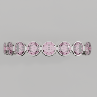 Media Churumbela Turmalina Rosa BEZEL- Birthstone Octubre - 3.5mm