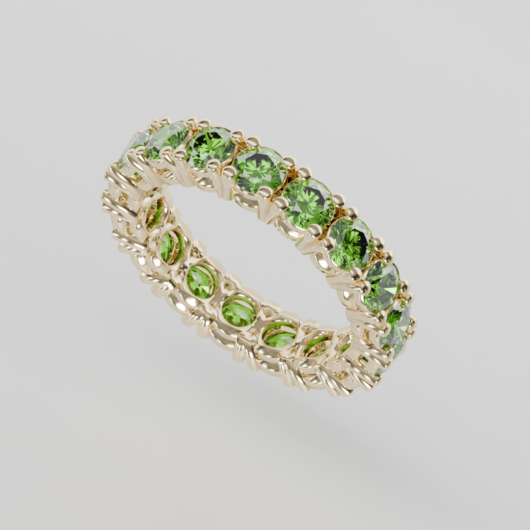 Anillo Churumbela Completa Peridoto Birthstone Agosto Claw (3.5mm) - Joyería Fina en Oro Sólido (10k, 14k, 18k) o Plata 0.925 — joyería hecha a mano por Zafira MX (foto 1)