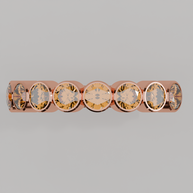 Media Churumbela Citrino BEZEL - Birthstone Noviembre -3.5mm - Churumbela de Oro (10k, 14k, 18k) y Moissanitas