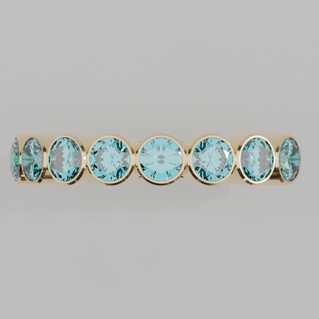 Media Churumbela Agua Marina BEZEL - Birthstone Marzo - 3.5mm — joyería hecha a mano por Zafira MX (foto 2)