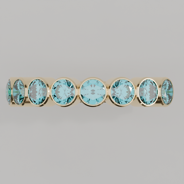 Media Churumbela Agua Marina BEZEL - Birthstone Marzo - 3.5mm