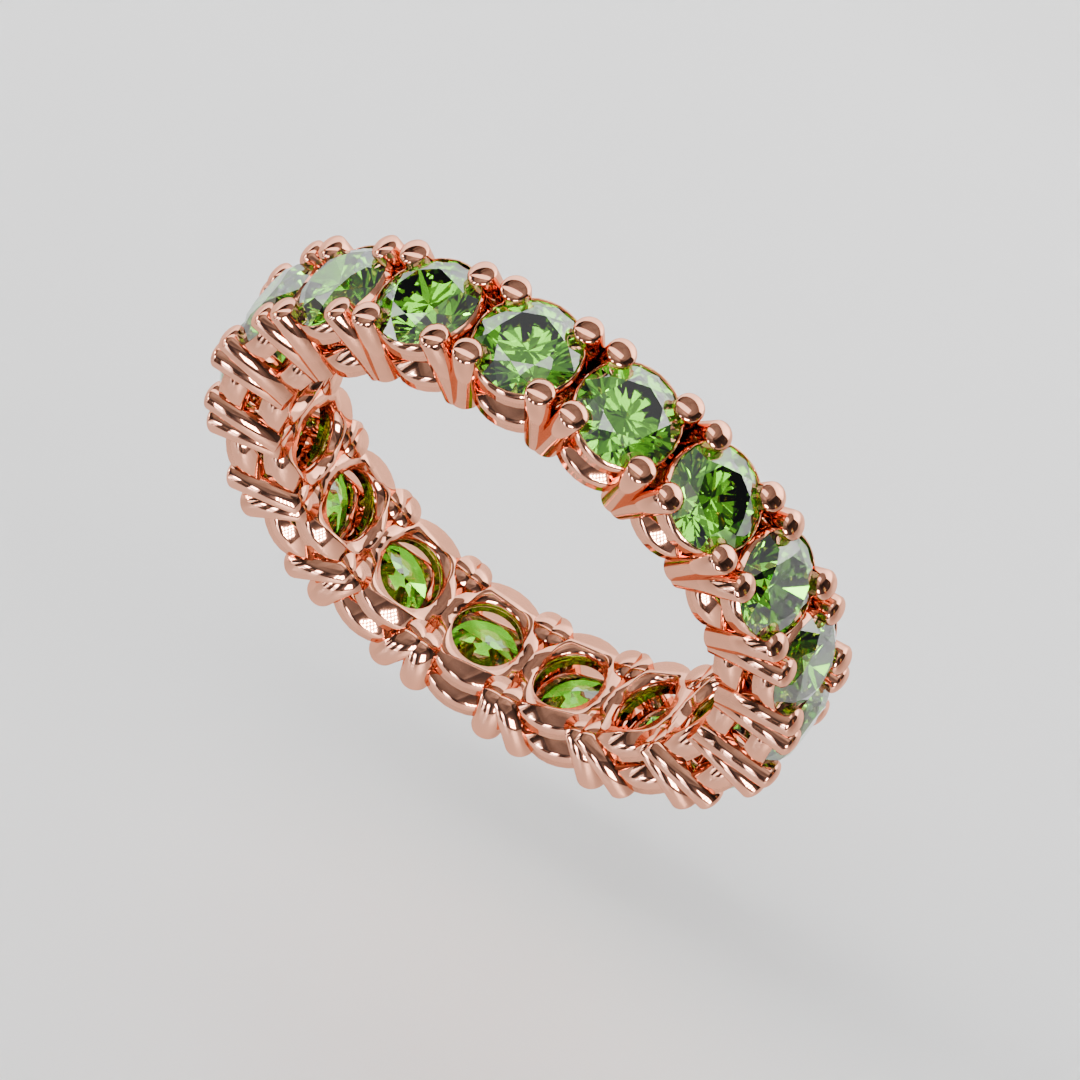Anillo Churumbela Completa Peridoto Birthstone Agosto Claw (3.5mm) - Joyería Fina en Oro Sólido (10k, 14k, 18k) o Plata 0.925 — joyería hecha a mano por Zafira MX (foto 8)