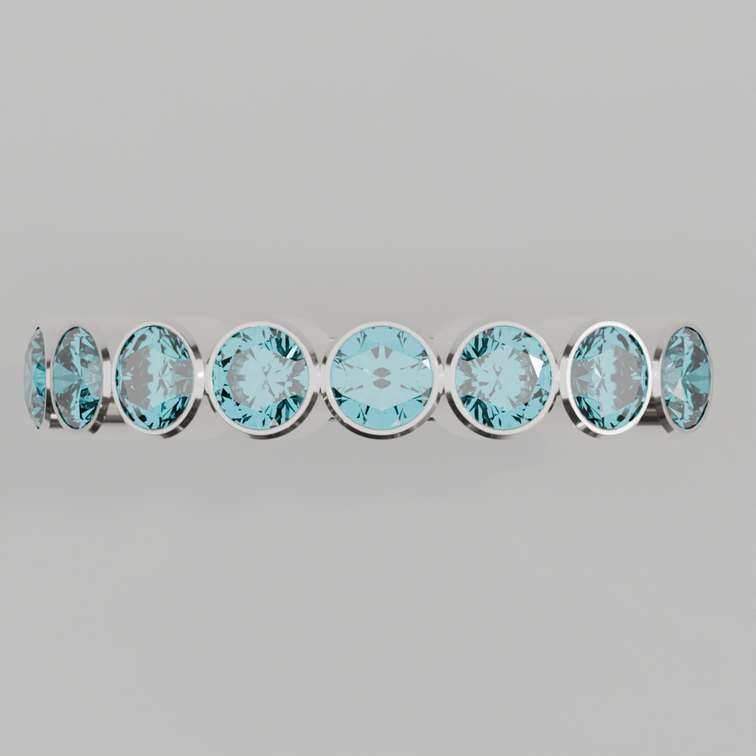 Media Churumbela Agua Marina BEZEL - Birthstone Marzo - 3.5mm — joyería hecha a mano por Zafira MX (foto 4)