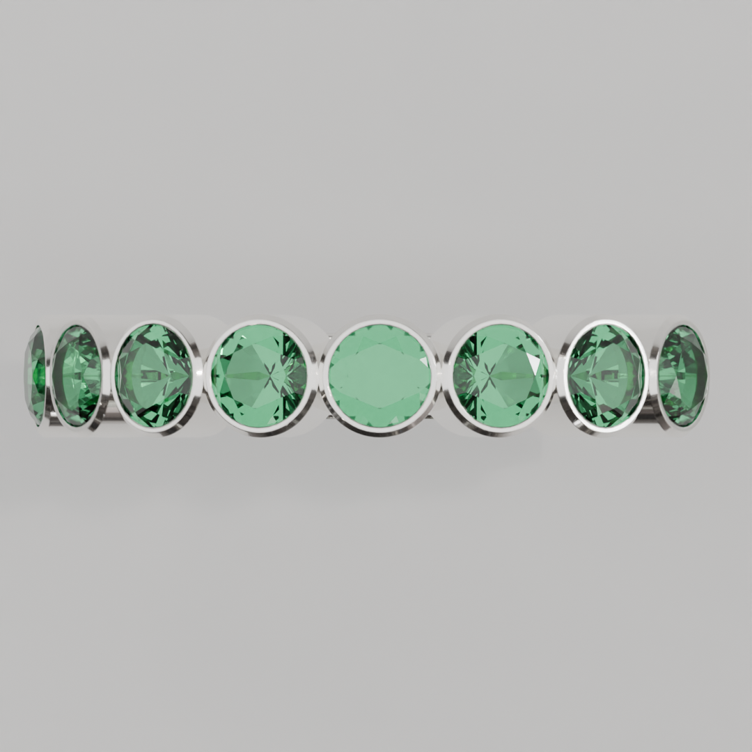 Media Churumbela Esmeralda BEZEL - Birthstone Mayo - 3.5mm - Churumbela de Oro (10k, 14k, 18k) y Moissanitas — joyería hecha a mano por Zafira MX (foto 5)