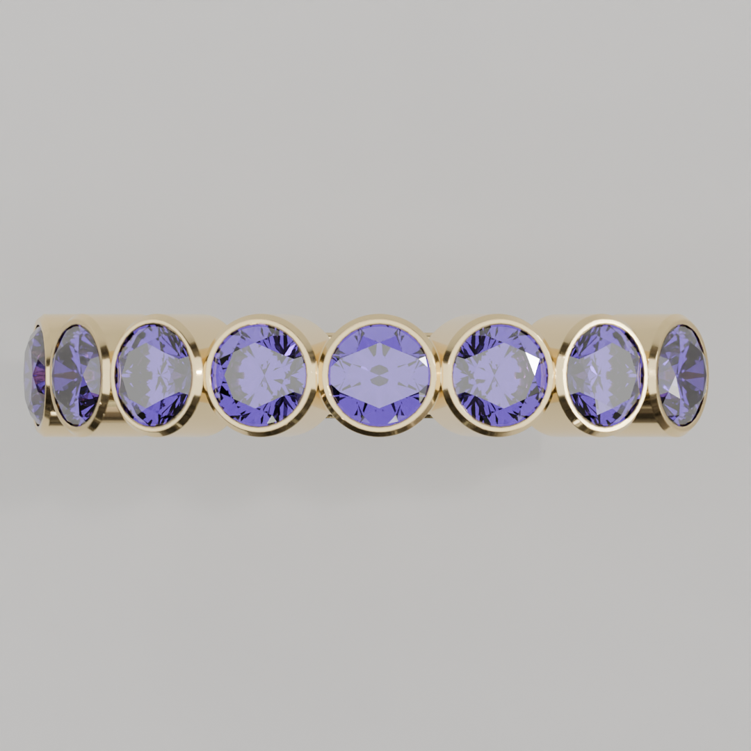 Media Churumbela Alejandrita BEZEL - Birthstone Junio - 3.5mm - Churumbela de Oro (10k, 14k, 18k) y Moissanitas — joyería hecha a mano por Zafira MX (foto 2)