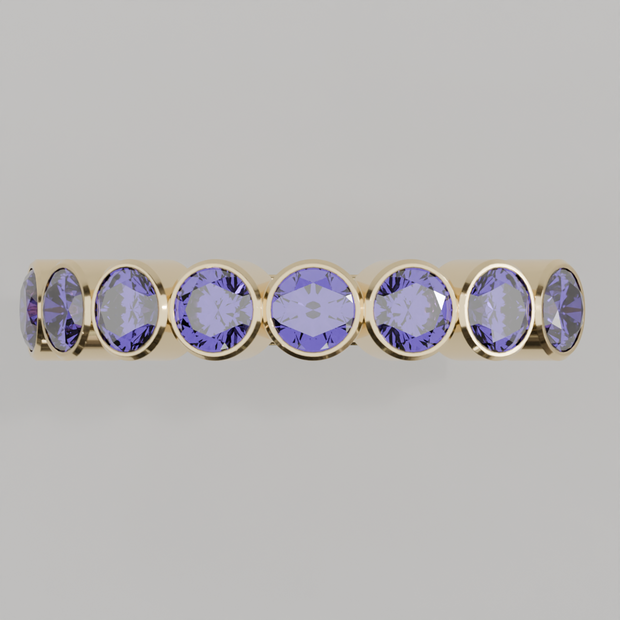 Media Churumbela Alejandrita BEZEL - Birthstone Junio - 3.5mm - Churumbela de Oro (10k, 14k, 18k) y Moissanitas