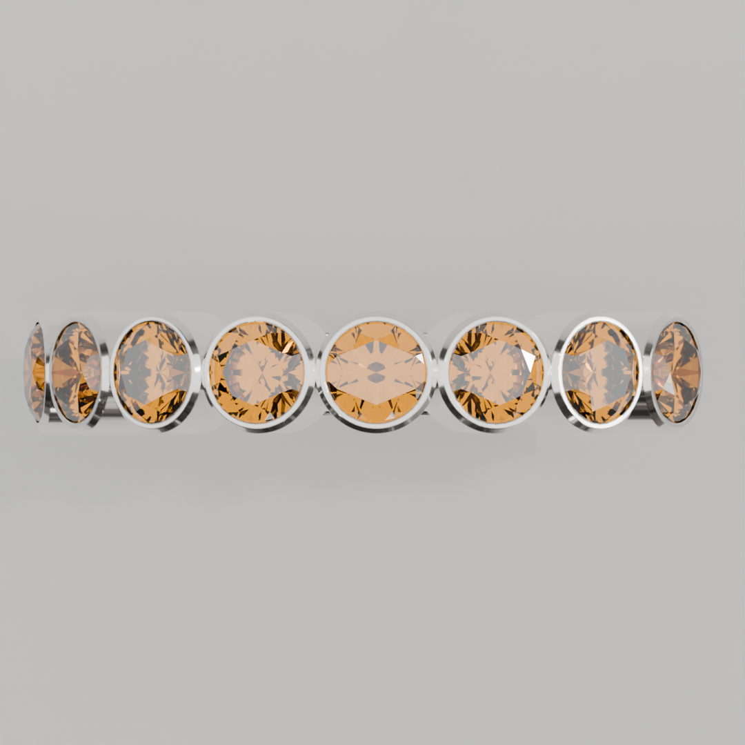 Media Churumbela Citrino BEZEL - Birthstone Noviembre -3.5mm - Churumbela de Oro (10k, 14k, 18k) y Moissanitas