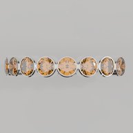 Media Churumbela Citrino BEZEL - Birthstone Noviembre -3.5mm - Churumbela de Oro (10k, 14k, 18k) y Moissanitas