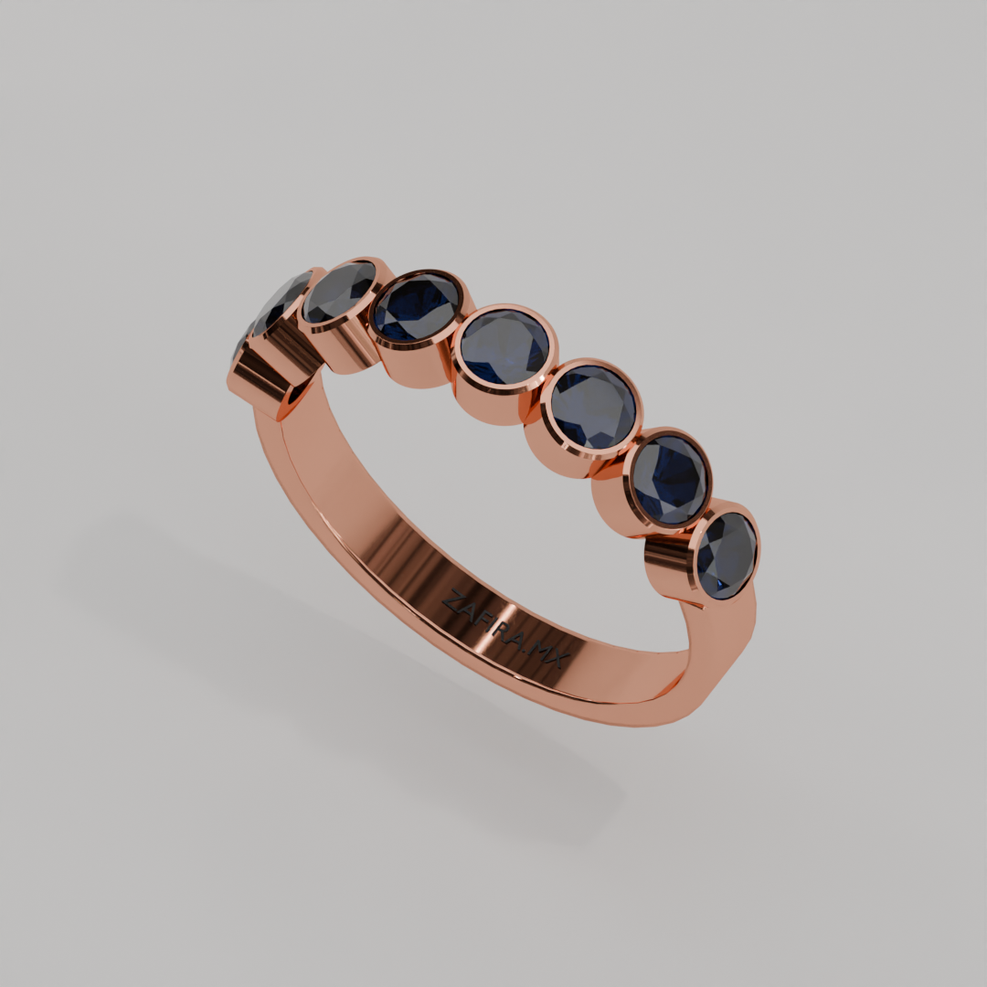 Media Churumbela Zafiro BEZEL - Birthstone Septiembre - 3.5mm - Churumbela de Oro (10k, 14k, 18k) y Moissanitas