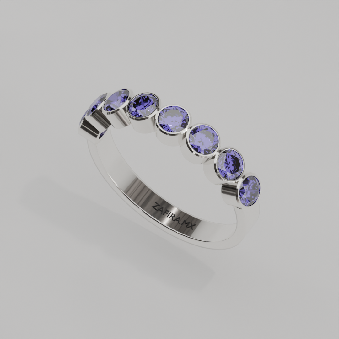 Media Churumbela Alejandrita BEZEL - Birthstone Junio - 3.5mm - Churumbela de Oro (10k, 14k, 18k) y Moissanitas — joyería hecha a mano por Zafira MX (foto 6)